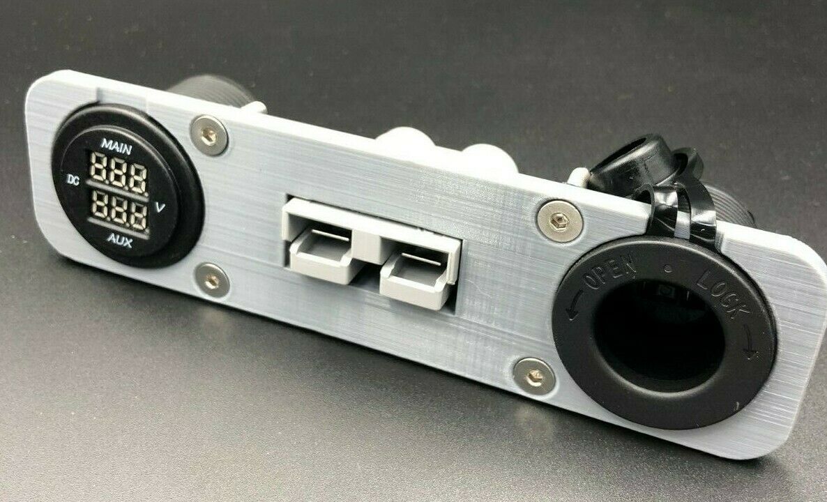 Engel & Dual Voltage Gauge Grey 50Amp Anderson Face Mounting Plate Panel GREY - Image 3