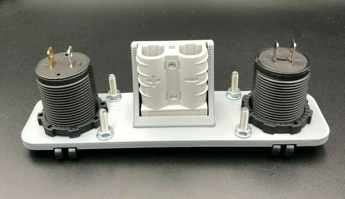 Engel & Dual Voltage Gauge Grey 50Amp Anderson Face Mounting Plate Panel GREY - Image 4