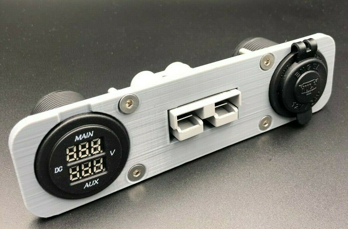 Engel & Dual Voltage Gauge Grey 50Amp Anderson Face Mounting Plate Panel GREY