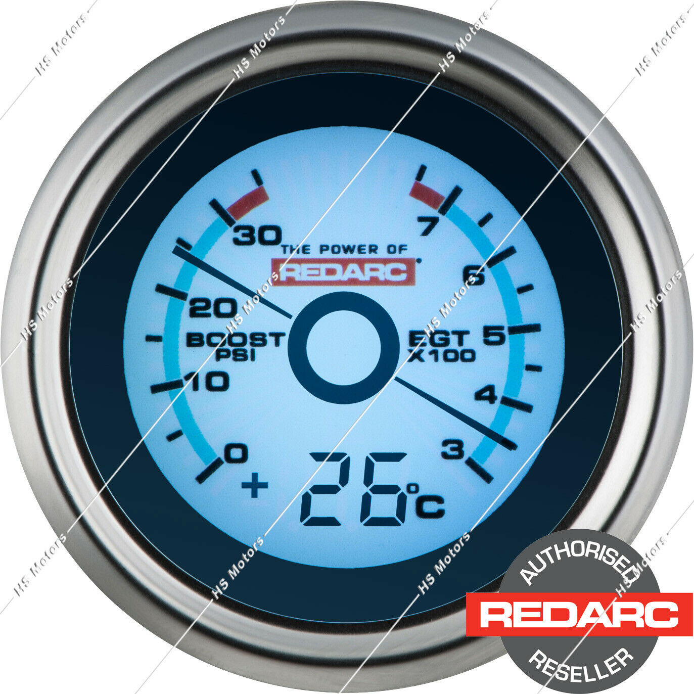 NEW Redarc EGT & Boost Pressure 52mm Gauge with optional temperature display HS Autoparts