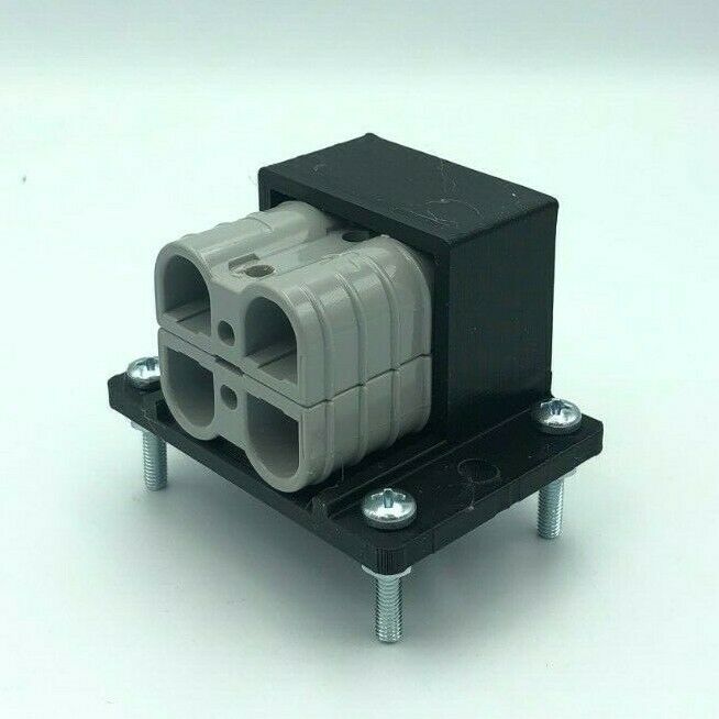 SB50 Black Amp Anderson Plug Twin Surface Mount Cover bracket + x2 Genuine Plugs - Image 3