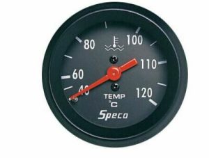 Speco Street Series Black Water Temp 2" Gauge Mechanical & Adaptors Included