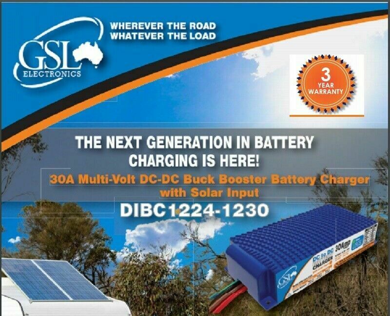 GSL 30Amp DC-DC 12/24v Booster Battery Charger + Solar Input BCDC1230 - Image 2