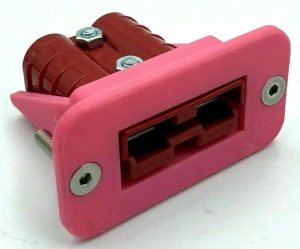 PINK Anderson Plug flush Mount Cover Bracket SB50 countersunk bolt holes inc Red