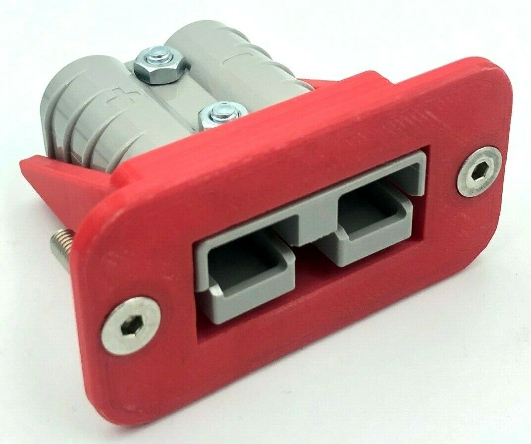 RED Anderson Plug flush Mount Cover Bracket SB50 countersunk bolts inc Grey