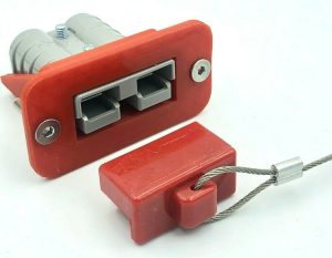 T RED SB50 Anderson Plug flush Mount Cover countersunk RED DUST + Grey Plug