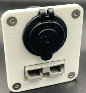 50 Amp Anderson Plug & CIG Accessory Cig Socket Flush Mount Face Plate - White