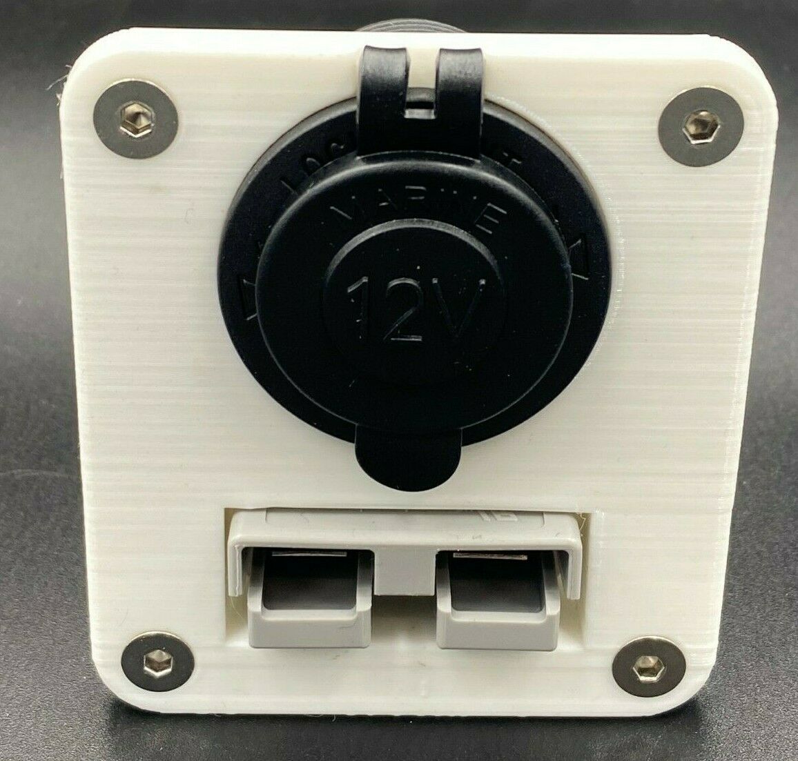 50 Amp Anderson Plug & CIG Accessory Cig Socket Flush Mount Face Plate - White - Image 2