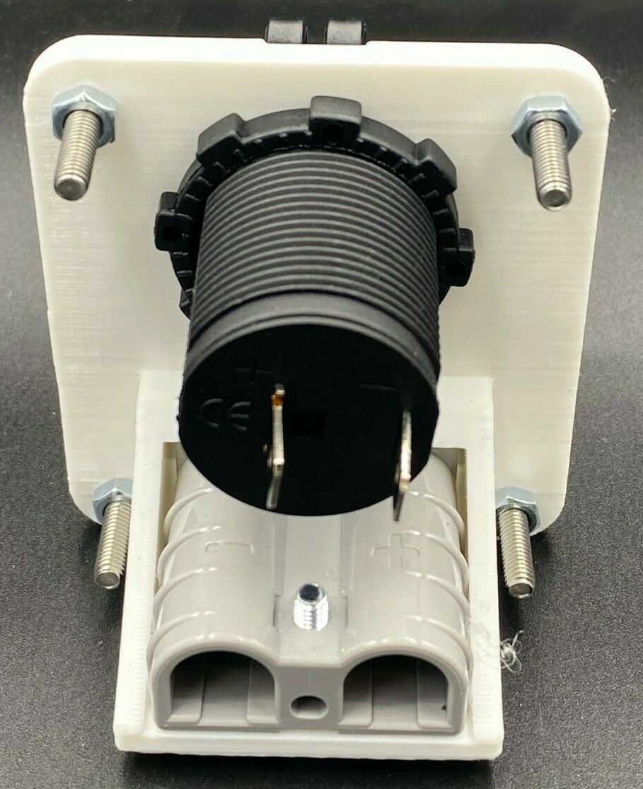 50 Amp Anderson Plug & CIG Accessory Cig Socket Flush Mount Face Plate - White - Image 3