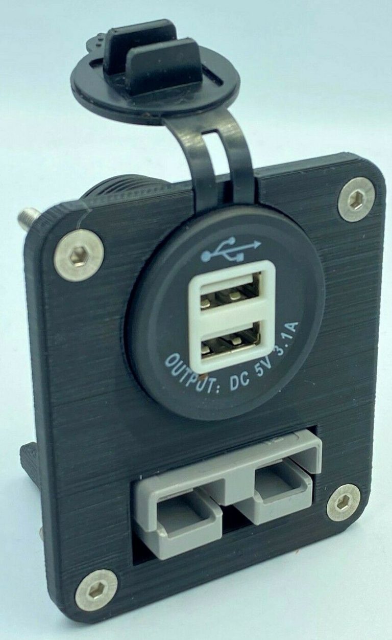 50 Amp Anderson Plug & Dual USB Socket Flush Mount Face Plate HS