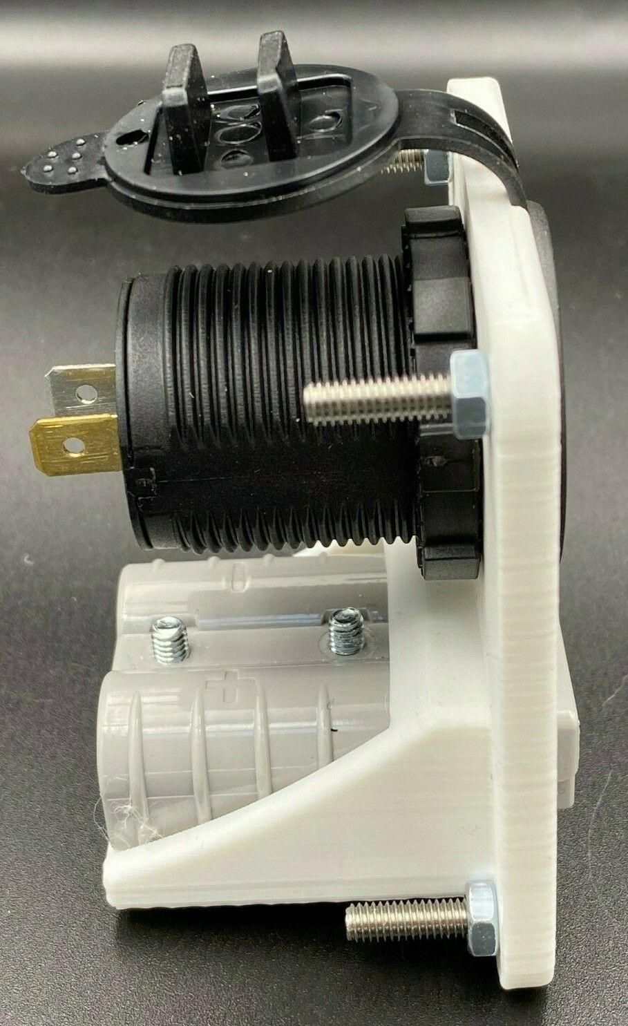 50 Amp Anderson Plug & Dual USB Socket Flush Mount Face Plate - White - Image 3