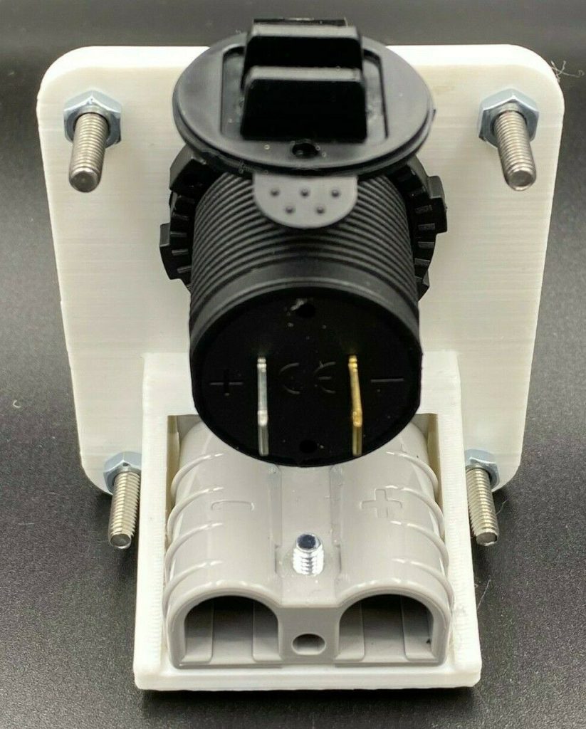 50 Amp Anderson Plug & Dual USB Socket Flush Mount Face Plate White HS Autoparts