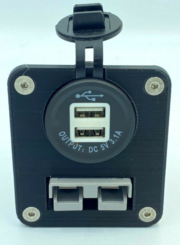 50 Amp Anderson Plug & Dual USB Socket Flush Mount Face Plate HS