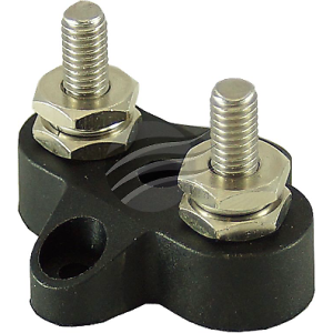 Dual Stud Distribution negative Terminal Black Battery Post 8mm Stainless