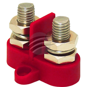 Dual Stud Distribution positive Terminal Red Battery 8mm & 10mm Post Stainless
