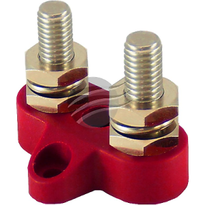 Dual Stud Distribution positive Terminal Red Battery Post 8mm Stainless