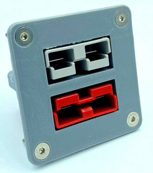 GREY Twin Dual Flush Mount 50 Amp Anderson plug mounting bracket panel Red Grey