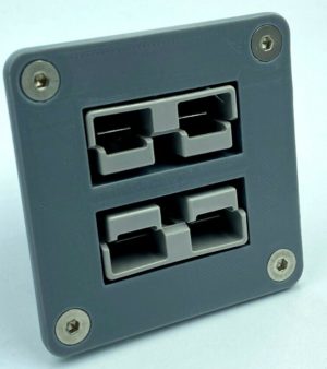 GREY Twin Dual Flush Mount 50 Amp Anderson plug mounting bracket panel Twin Grey