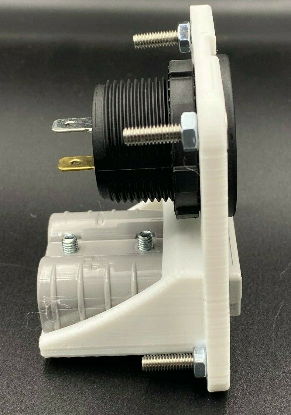 Genuine 50 Amp Anderson Plug & Colored Volt Gauge Flush Mount Face Plate - White - Image 3