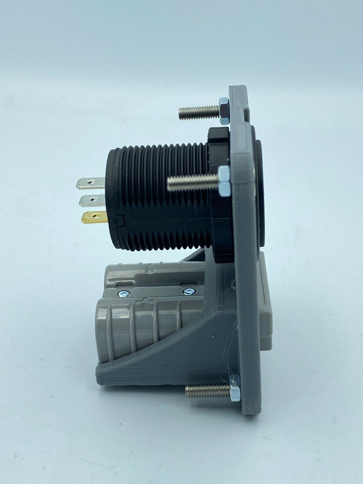 Genuine 50 Amp Anderson Plug & Dual Voltage Gauge Flush Mount Face Plate - Grey - Image 3