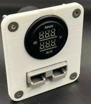 Genuine 50 Amp Anderson Plug & Dual Voltage Gauge Flush Mount Face Plate - White