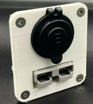 Genuine 50 Amp Anderson Plug & Engel Socket Flush Mount Face Plate - White