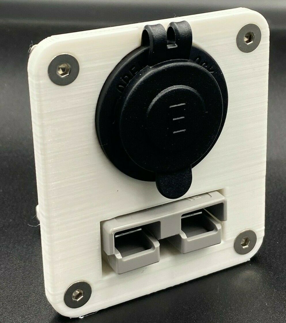 Genuine 50 Amp Anderson Plug & Engel Socket Flush Mount Face Plate - White