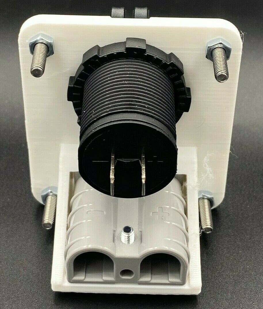 Genuine 50 Amp Anderson Plug & Engel Socket Flush Mount Face Plate - White - Image 4