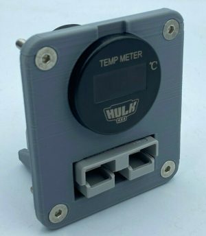 Genuine 50 Amp Anderson Plug & OLED Temp Gauge Flush Mount Face Plate - Grey