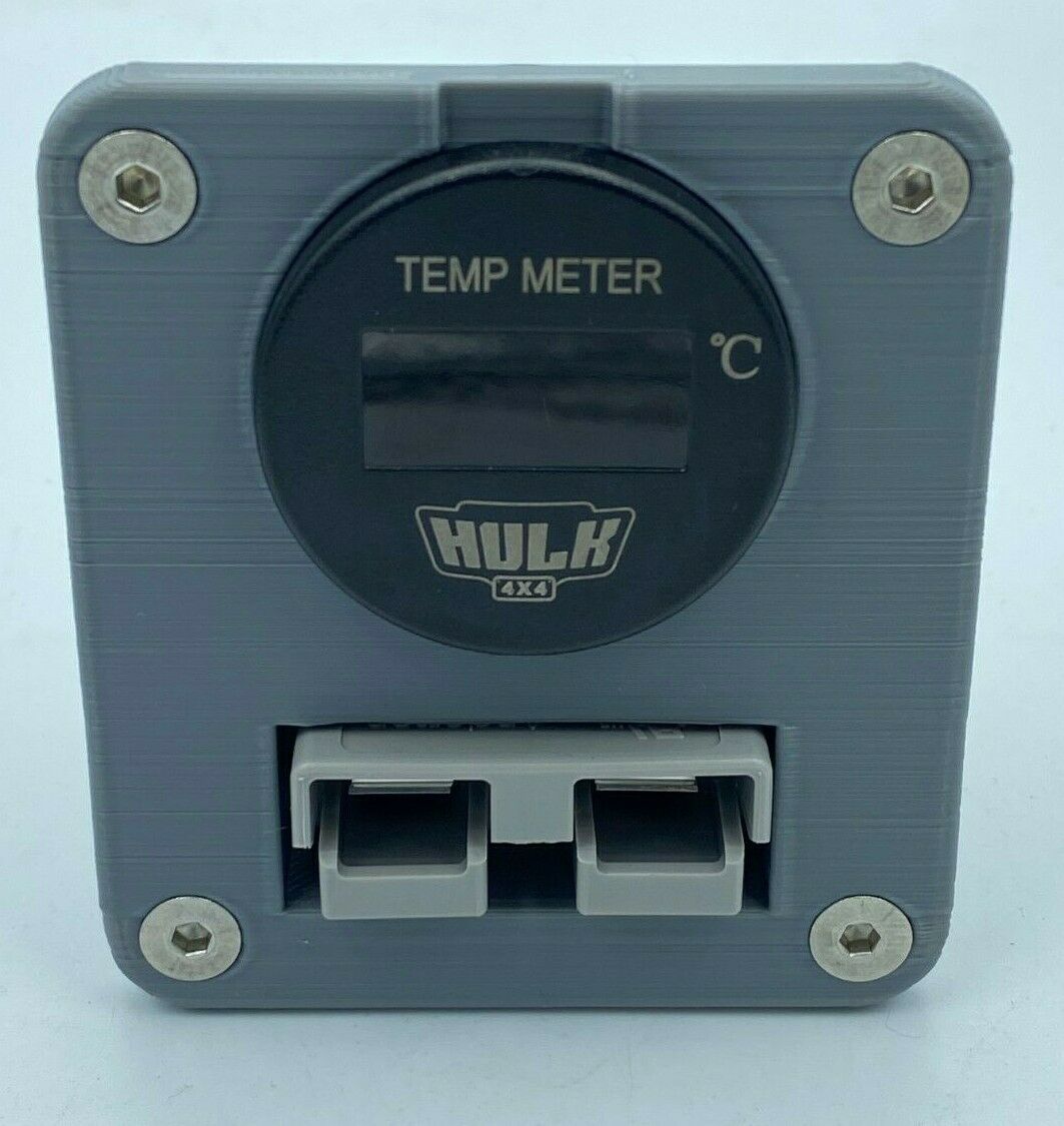 Genuine 50 Amp Anderson Plug & OLED Temp Gauge Flush Mount Face Plate - Grey - Image 2