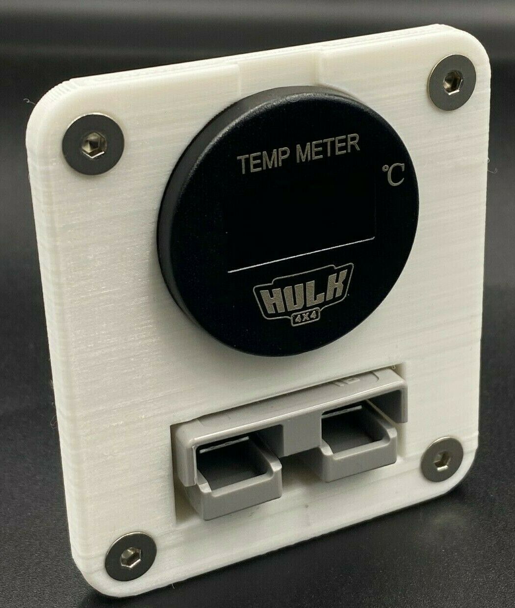 Genuine 50 Amp Anderson Plug & OLED Temp Gauge Flush Mount Face Plate - White