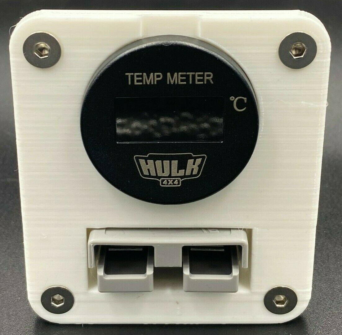 Genuine 50 Amp Anderson Plug & OLED Temp Gauge Flush Mount Face Plate - White - Image 2