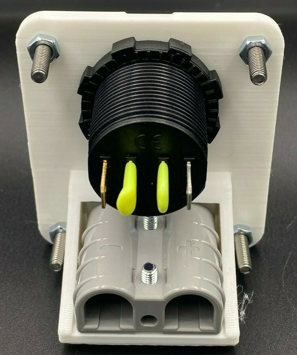 Genuine 50 Amp Anderson Plug & OLED Temp Gauge Flush Mount Face Plate - White - Image 4