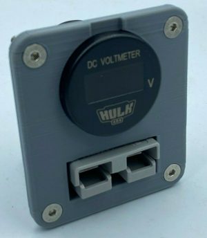 Genuine 50 Amp Anderson Plug & OLED Voltage Gauge Flush Mount Face Plate - Grey