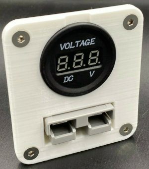 Genuine 50 Amp Anderson Plug & Voltage Gauge Flush Mount Face Plate - White