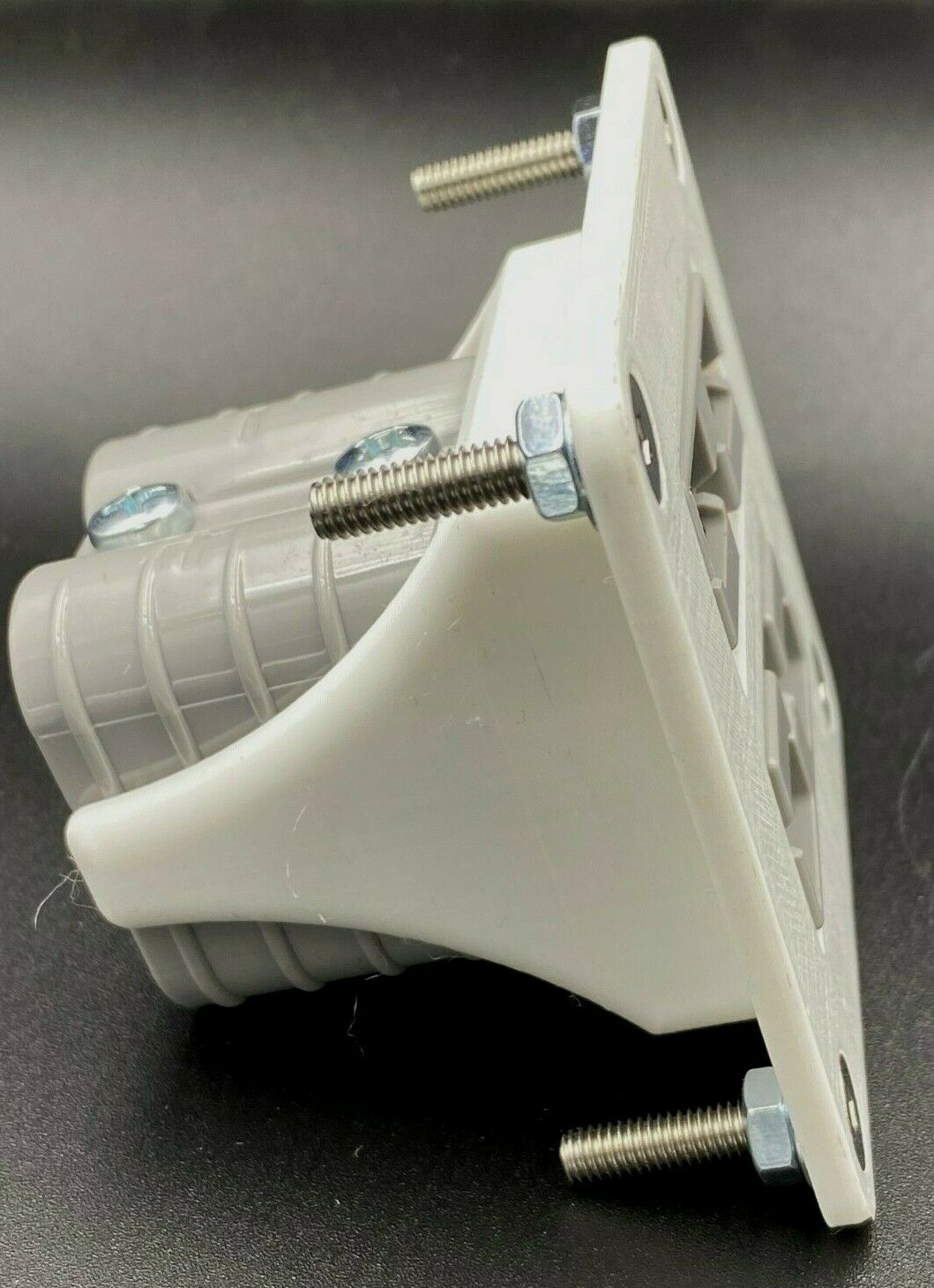 White Twin Dual Flush Mount 50 Amp Anderson plug mounting bracket panel cover - Image 5