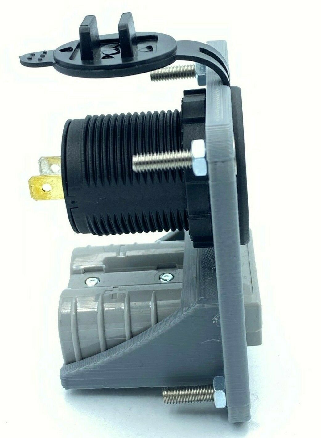 50 Amp Anderson Plug & Dual USB Socket Flush Mount Face Plate - Grey - Image 3