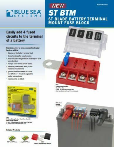BLUE SEA FUSE BLOCK Std BLADE Battery Terminal Mount Kit inc pos and neg - Image 7