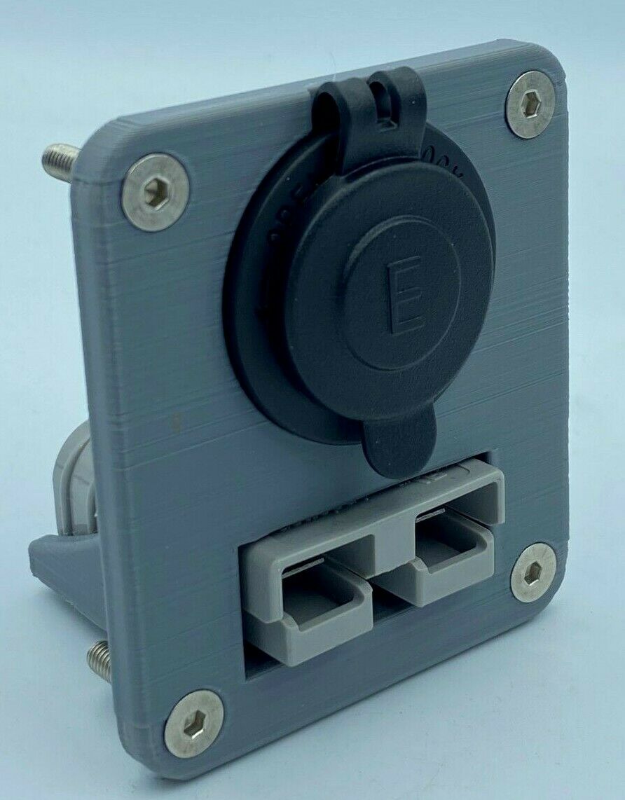 Genuine 50 Amp Anderson Plug & Engel Socket Flush Mount Face Plate- Grey