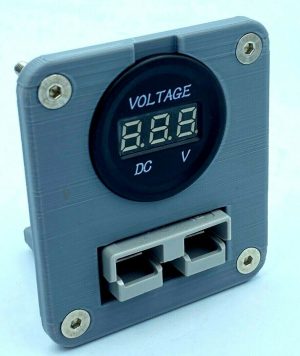 Genuine 50 Amp Anderson Plug & Voltage Gauge Flush Mount Face Plate - Grey