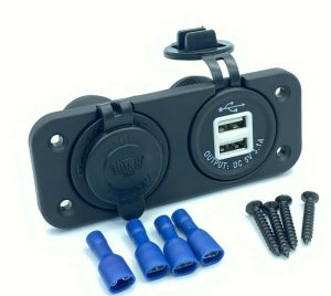 HEAVY DUTY ACCESSORY DUAL TWIN 3.1Amp USB SOCKET CIGARETTE CIG PLUG 12V HS Motors