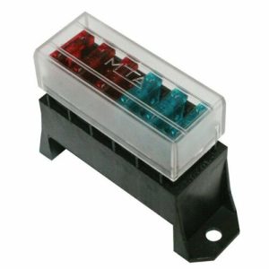 Hella x6 STD Blade fuse holder, clear lid inc fuses.8721