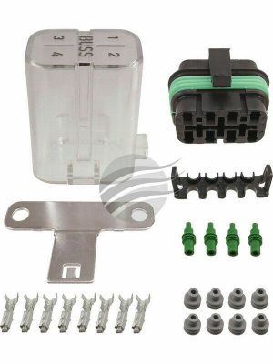 Waterproof Fuse Holder Clear Cover Holds x4 Fuses Inc Terminals and Grommets