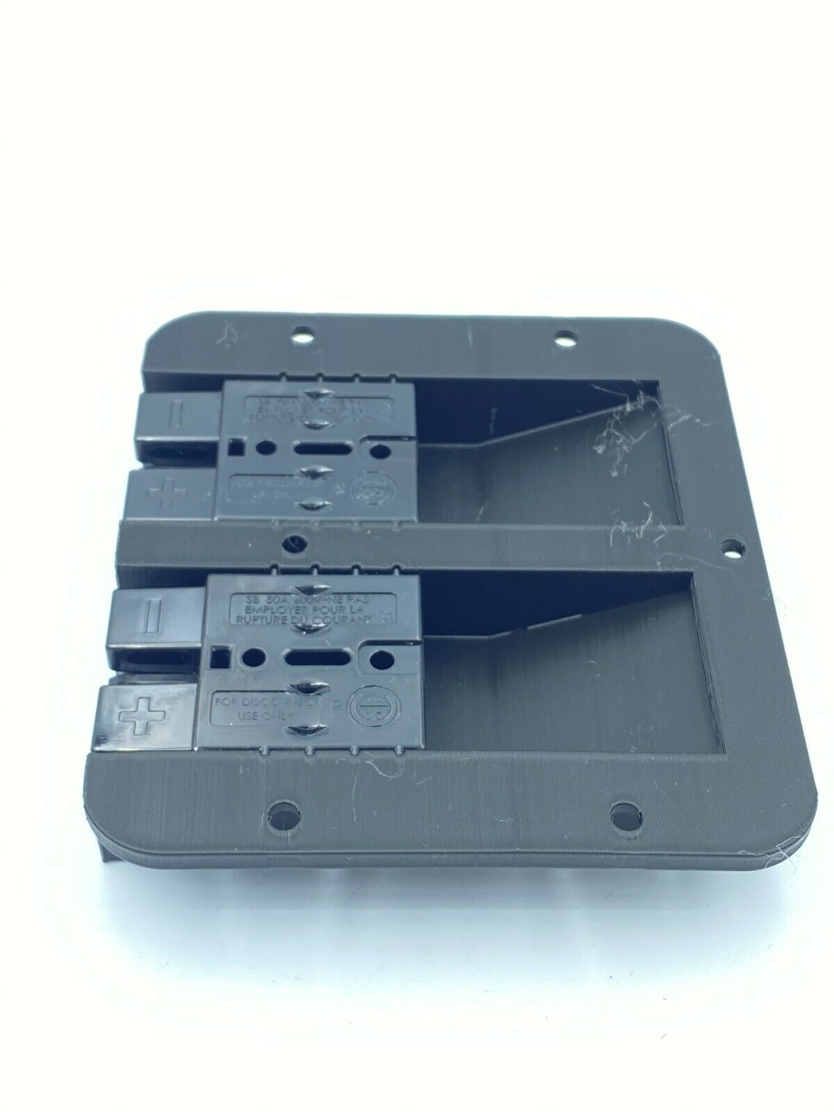 Double Anderson Plug Surface Mount External Kit + x2 Black 50 Amp plug