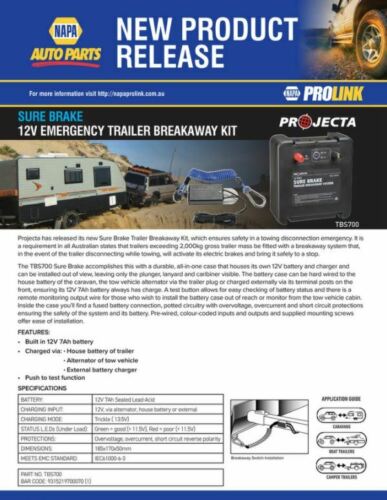 'SURE BRAKE' Projecta 12v Emergency Trailer Breakaway Kit - Image 5