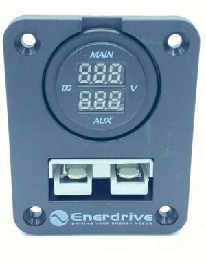 ENERDRIVE 50 Amp Anderson Plug & Dual Volt, voltage gauge Flush Mount Face Plate