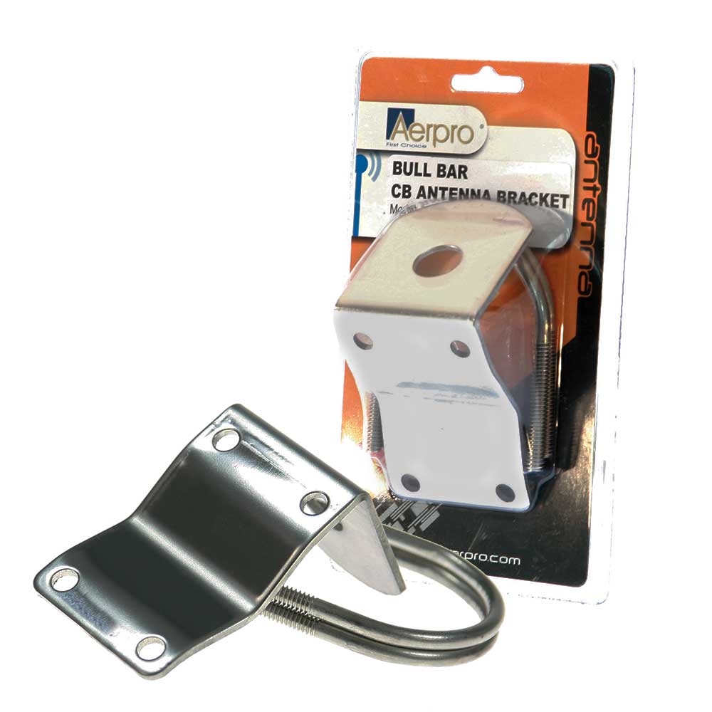 SILVER UHF Bullbar Antenna Bracket Mount 50mm, Mounts driving lights - Image 2