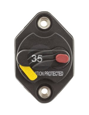 MINI 35 AMP Circuit Breaker Panel Mount Flush Mount Manual Reset 10-32 V