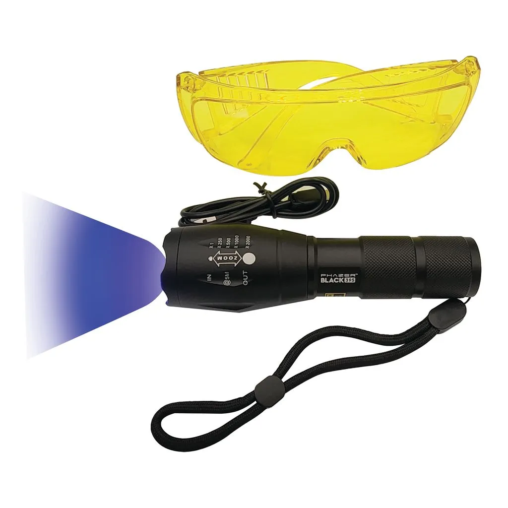 CPS Uview Phazer Black Uv Light Inc. Glasses And Batteries