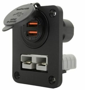 50 Amp Anderson Plug & Twin USB gauge Flush Mount Face Plate